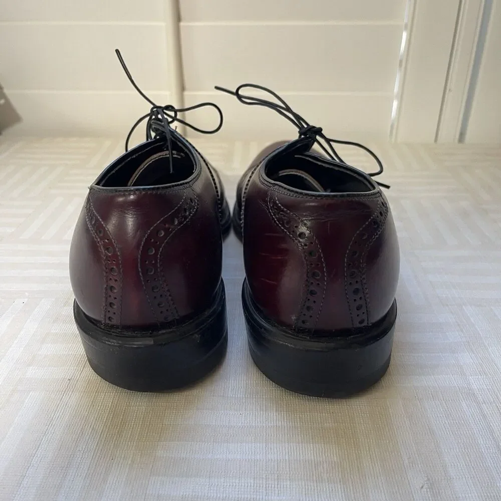 Foot Joy Men Oxford Shoes Leather Burgundy Size 7.5D Style 73981 Made In USA